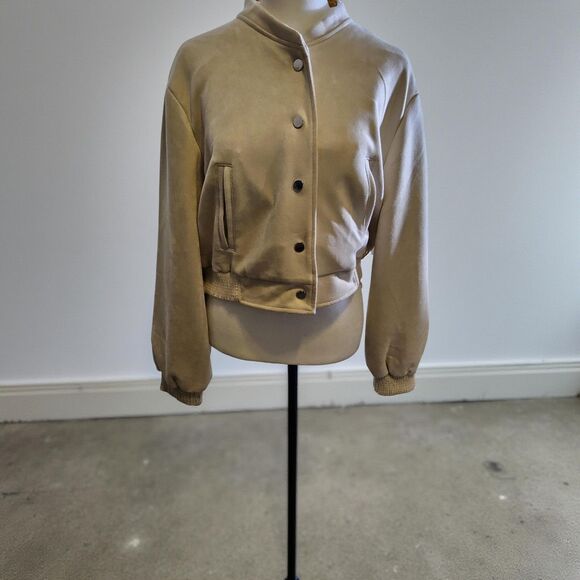 New Size Small Truth by Republic Faux Suede bomber button up Jacket - Picture 1 of 10